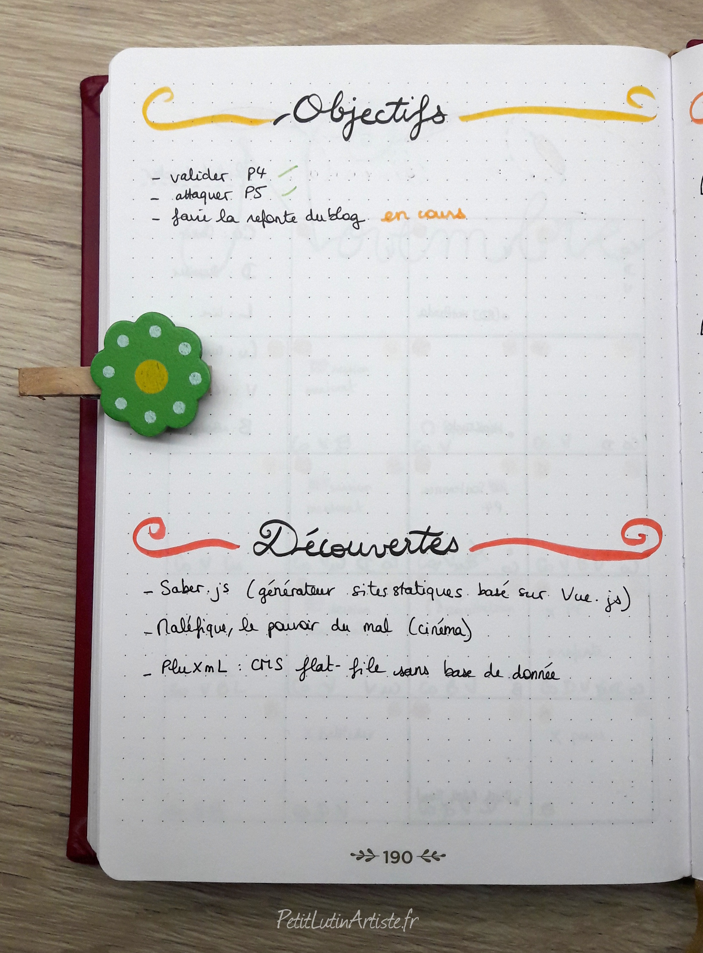 mes pbjectifs et mes découvertes de novembre 2019
